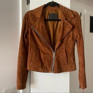 Allsaints Vela Leather Jacket - Conker Brown